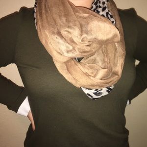 Brown Cheetah Print Scarf